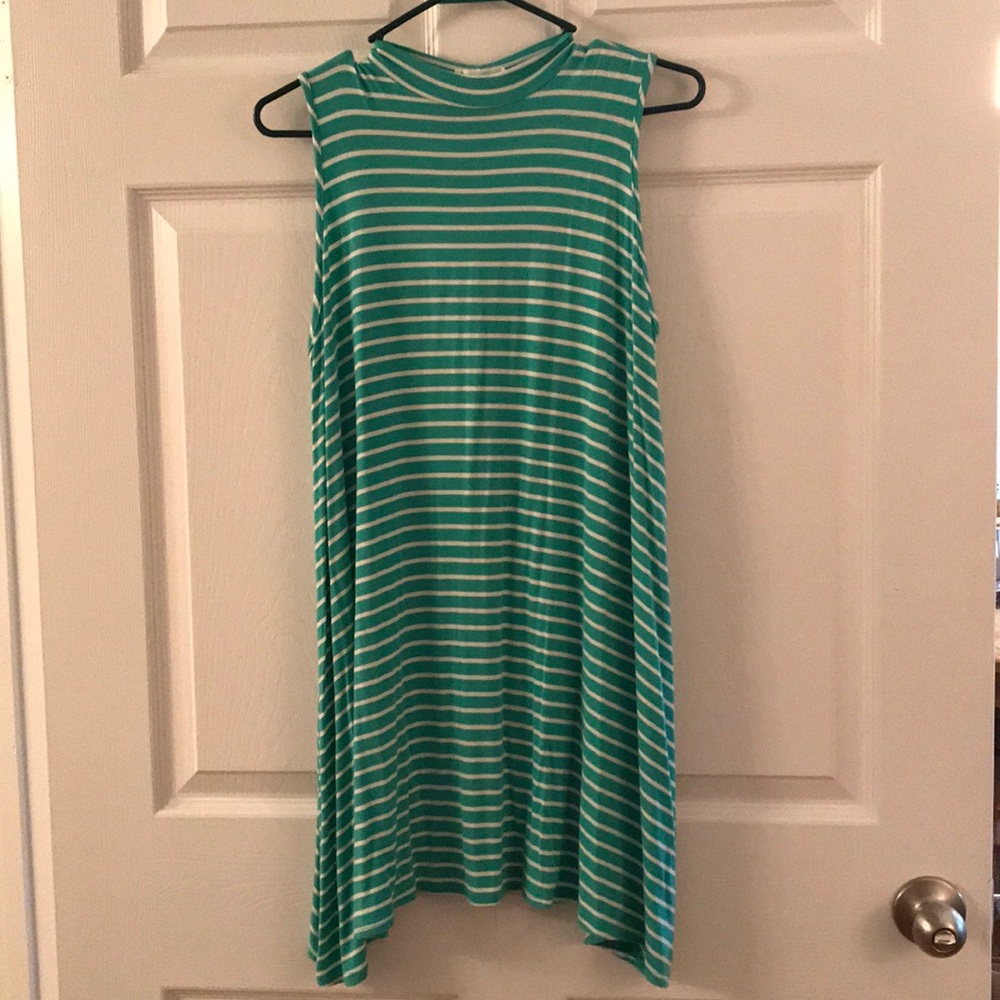 seafoam green high neck t-shirt dress